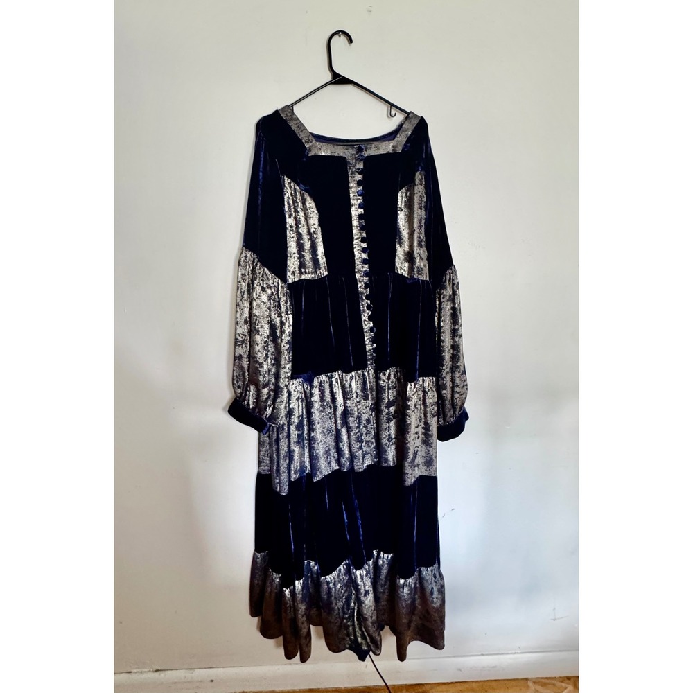 Luxury Velvet Renaissance Faire Medieval Gown Whimsigoth Tiered Metallic Goth
